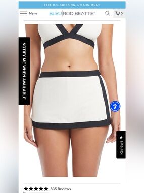 Bleu Rod Beattie Cream & Black Two-Piece Bandeau Swim Set